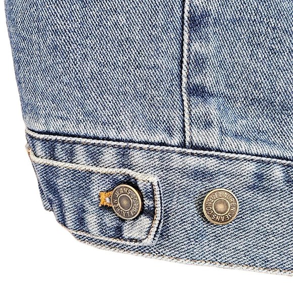 Vintage Y2K Denim Jacket L Trucker Coat Ralph Lauren‎ Sherpa Collar Insulated - Picture 6 of 13